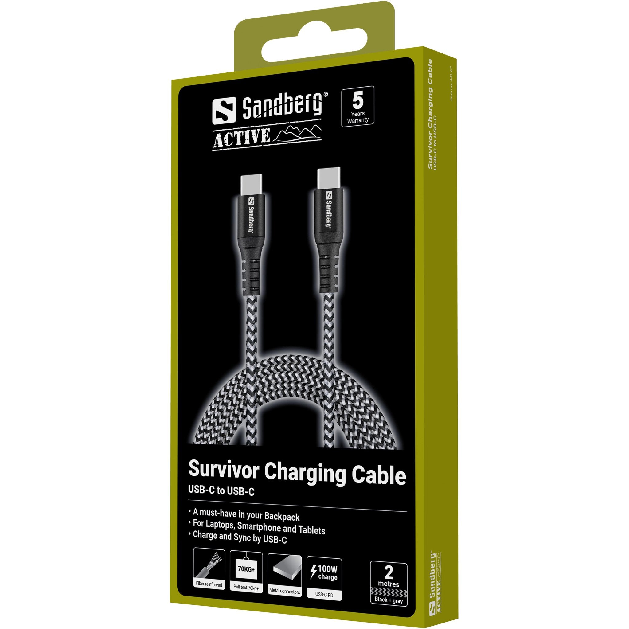 Sandberg 441-67 Cable Usb Usb 2.0 2 M Usb C Negro, Blanco