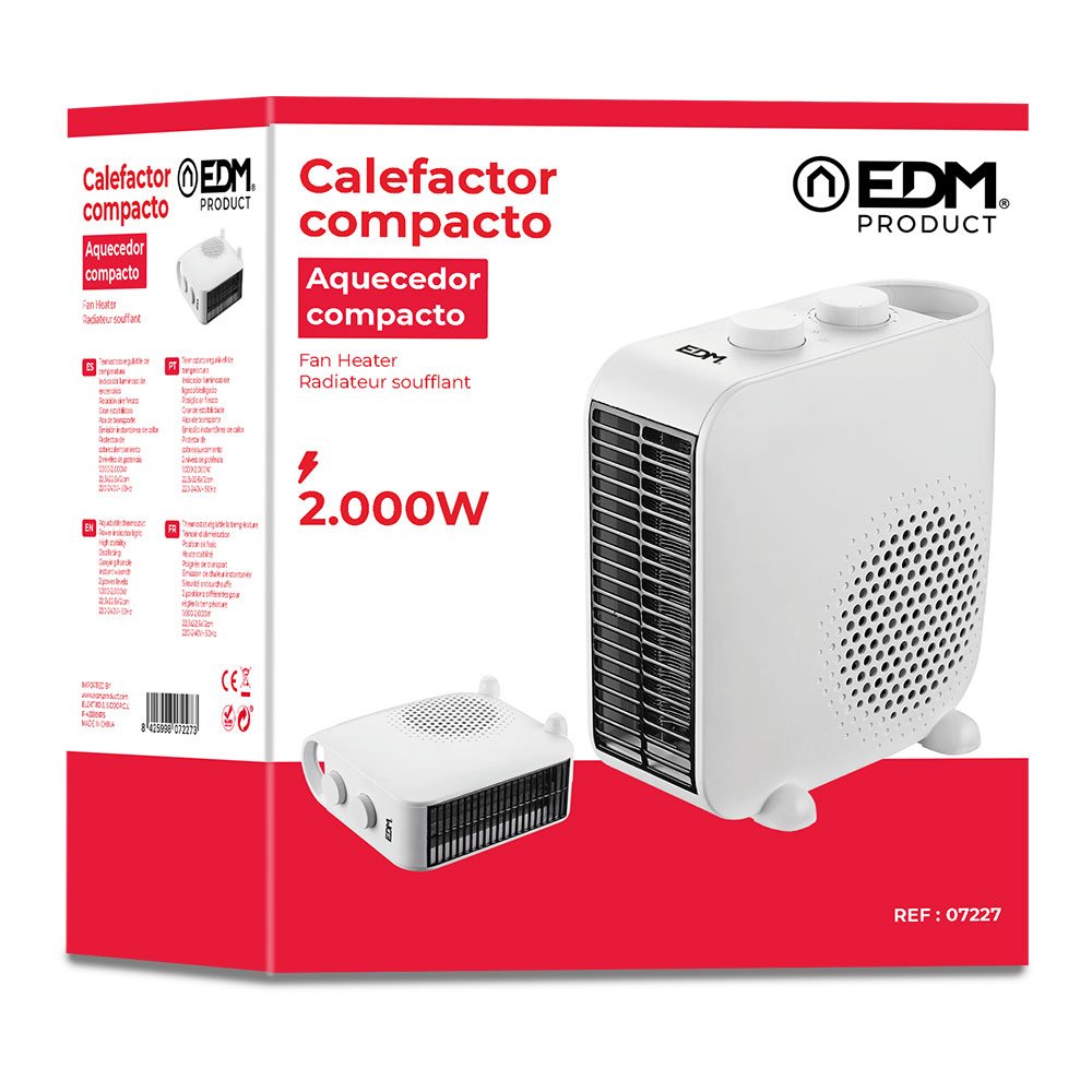 EAN 8425998072273 - EDM 07227 calefactor eléctrico Interior Blanco 2000 W Ventilador eléctrico imagen 3