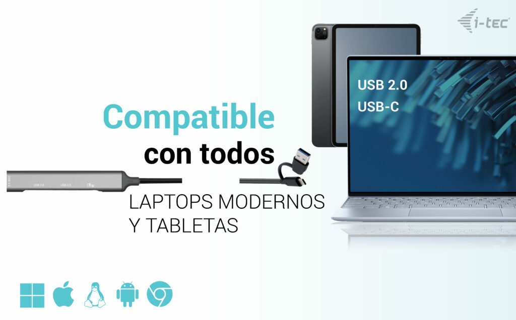 EAN 8595611706868 - i-tec CAHUBMETALMINI4 hub de interfaz USB 3.2 Gen 1 (3.1 Gen 1) Type-A + Type-C 5000 Mbit/s Plata imagen 5
