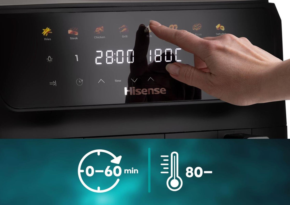 EAN 3838783014481 - Hisense HAF2700DCD Doble 11 L Independiente 2700 W Freidora de aire caliente Negro imagen 14