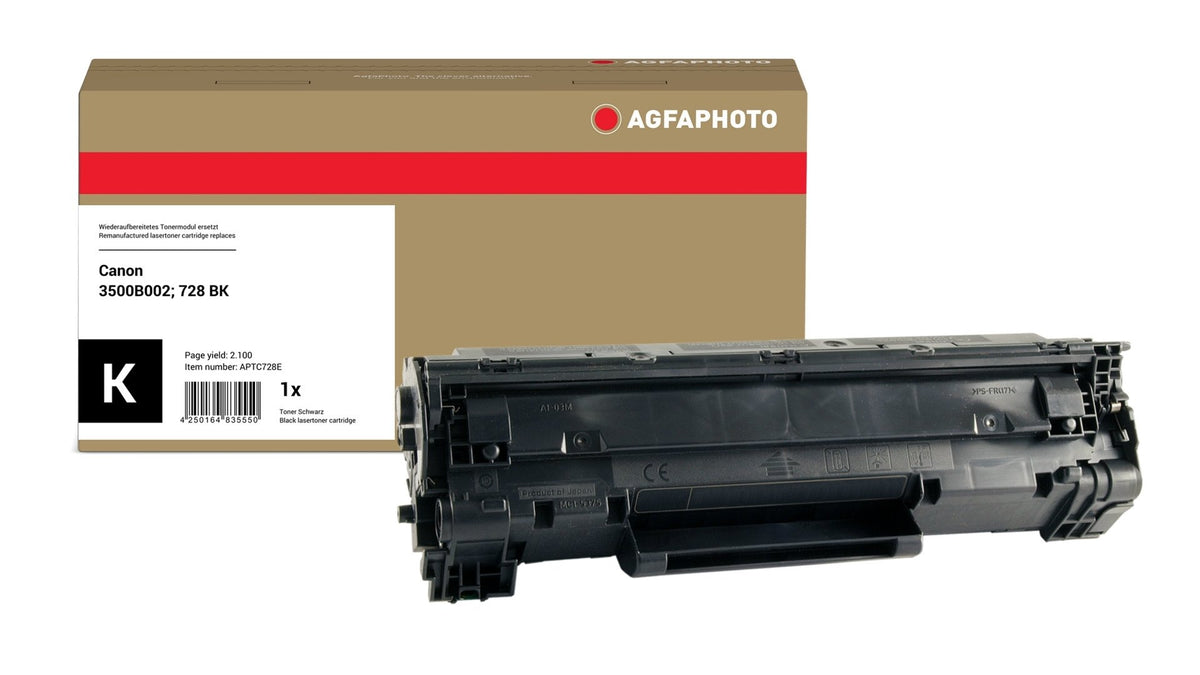 EAN 4250164835550 - AgfaPhoto APTC728E cartucho de tóner 1 pieza(s) Compatible Negro imagen 1