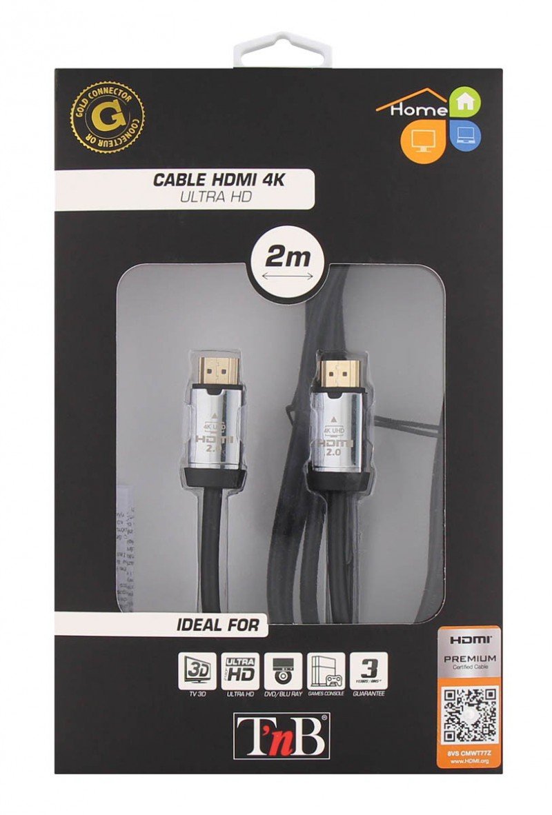 Cable Hdmi 2.0 T Nb M/M 2m (Negro/Gris)