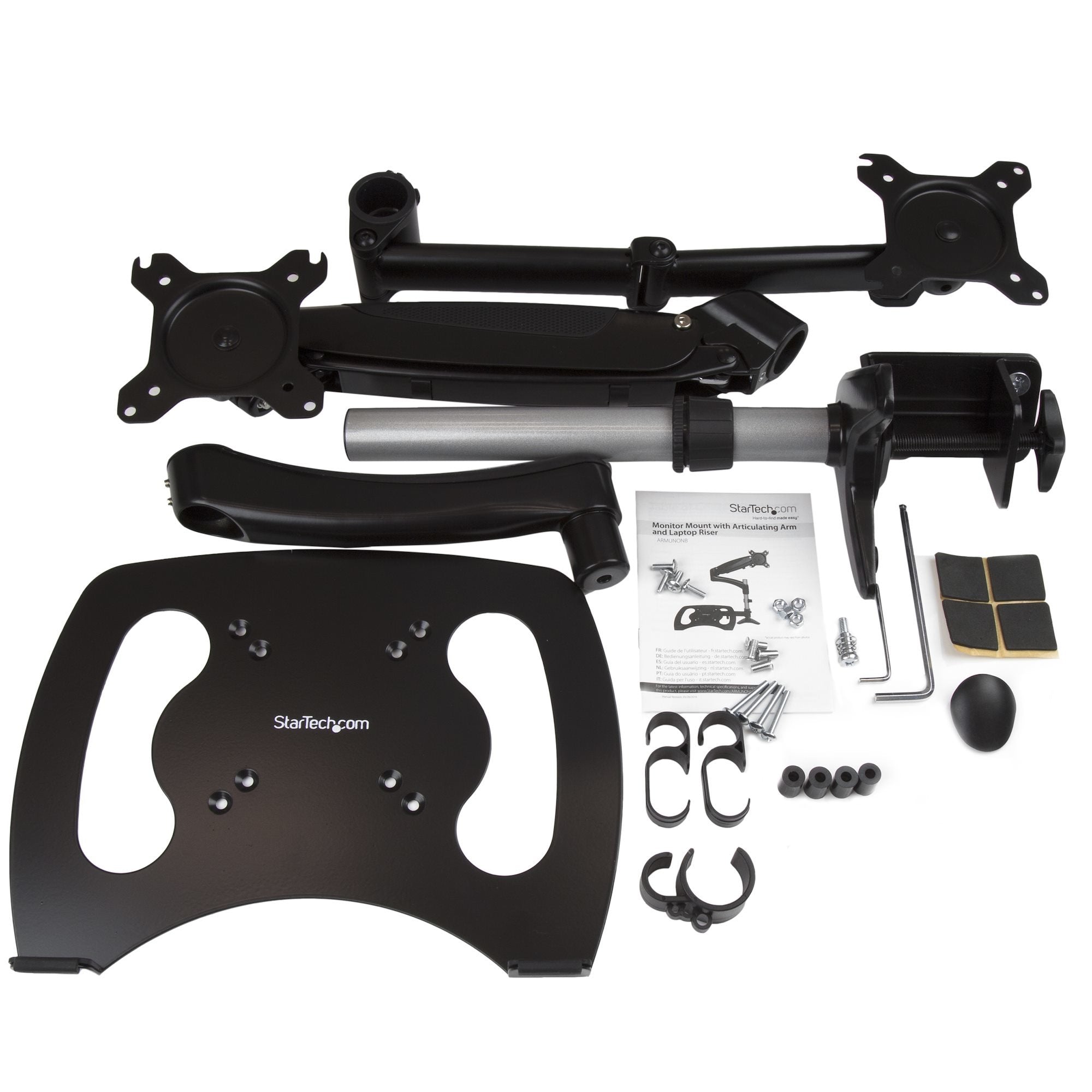 EAN 0065030864589 - StarTech.com ARMUNONB soporte para monitor 68,6 cm (27") Escritorio Aluminio, Negro imagen 7