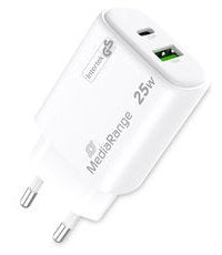 Cargador Mediarange Dual Usb-A Y Usb-C 25w