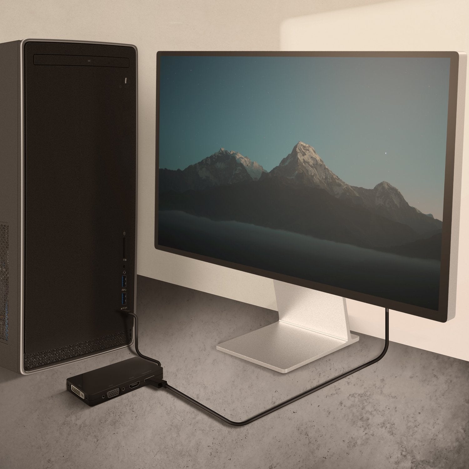 Aisens Conversor Usb-C A Displayport / Dvi / Hdmi / Vga - 15cm - Negro