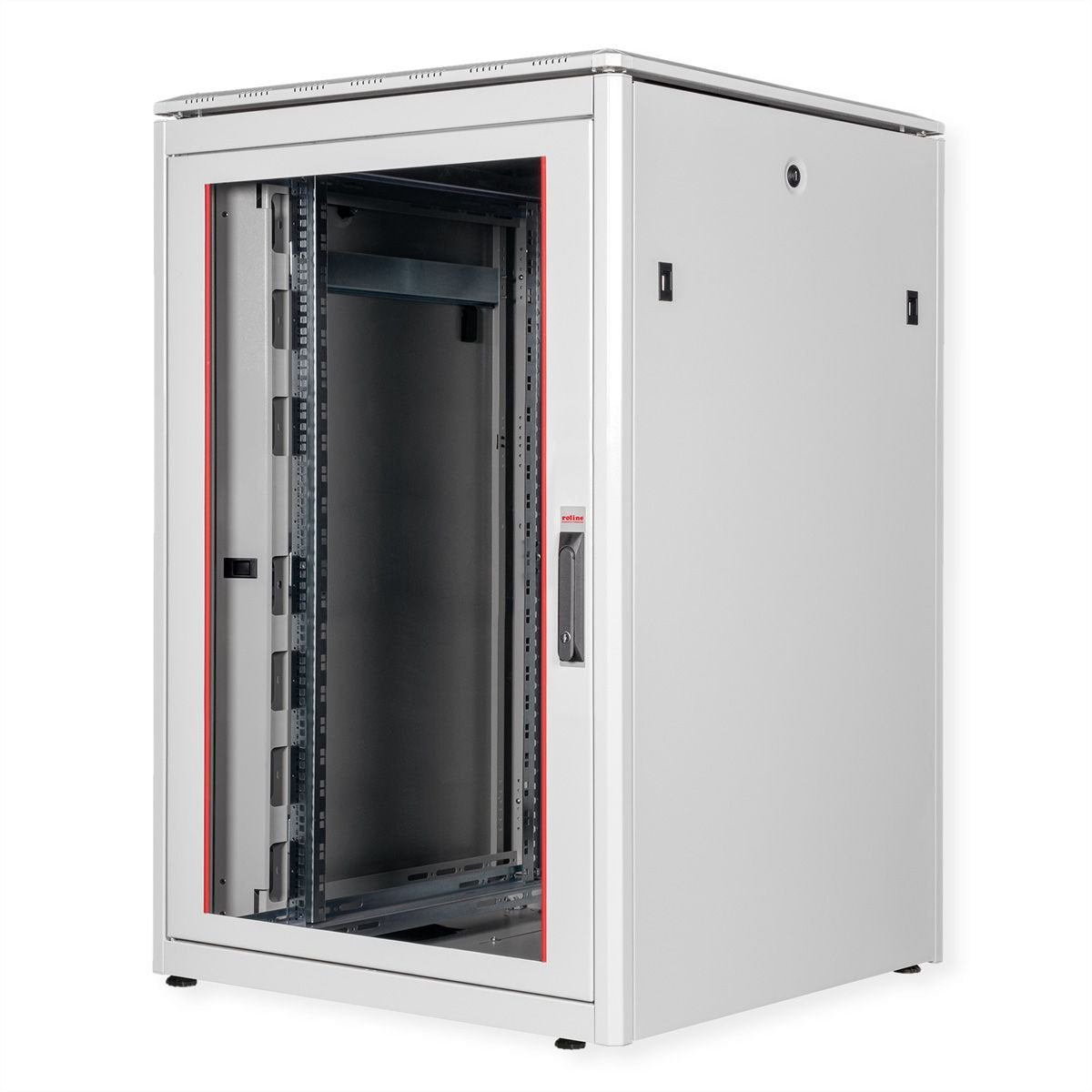 Roline 19-Zoll Netzwerkschrank Pro 22 He, 800x800 Bxt Glastr Grau