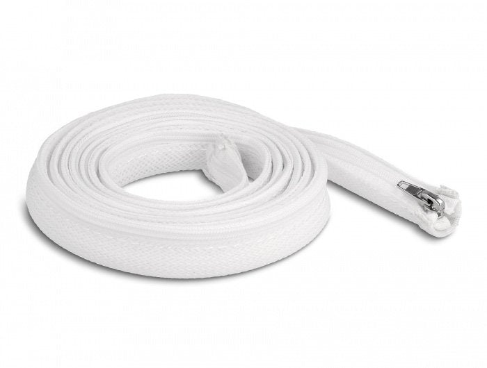 Delock Funda Trenzada Con Cremallera Resistente Al Calor 2 M X 20 Mm Blanco