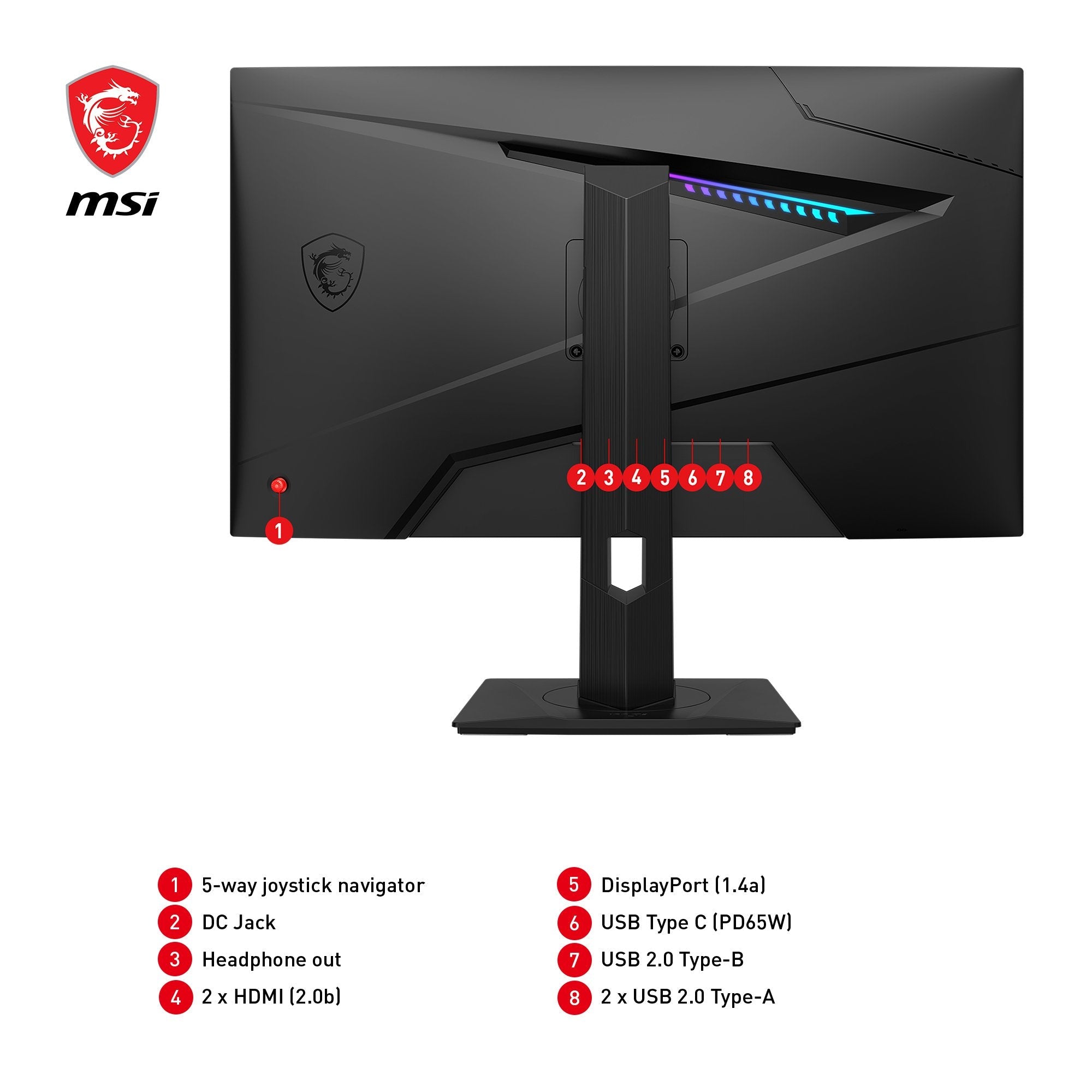 Monitor Gaming Msi Mag 274qrfde Qd E2 (27 Pulgadas), Negro, Wqhd, Rapid Ips, Hdr, Adaptive-Sync, Panel De 180hz 9s6-3cc29h-223