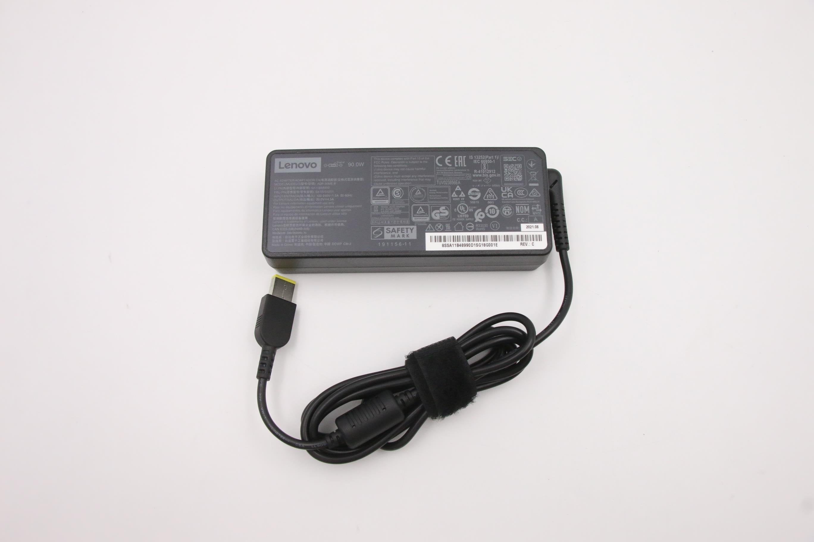 Lenovo Cargador 20v 4.5a 90w Con Cable Alimentación Para Lenovo Thinkpad X1 Carbon 5a10v03251