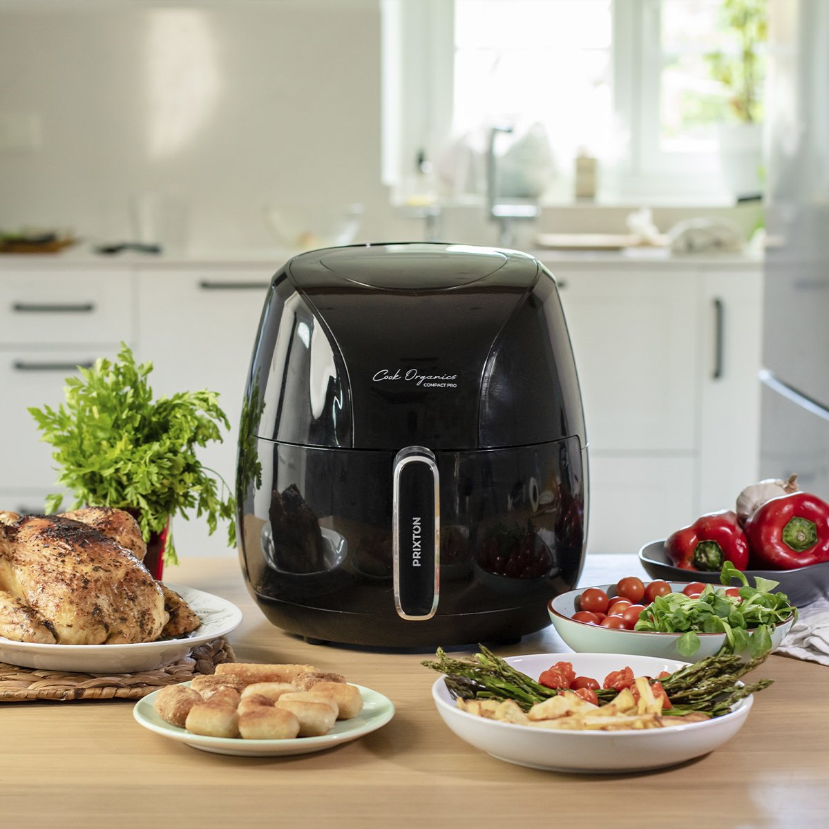 EAN 8436042557400 - PRIXTON Cook Organics Compact Pro Sencillo 5 L Independiente 2000 W Freidora de aire caliente Negro, Plat imagen 2