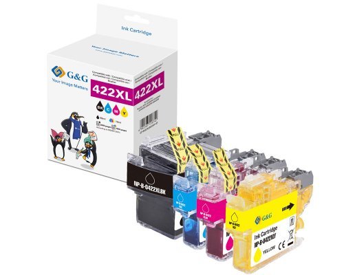 G&G 4er Set Tintenpatronen Ersetzen Brother Lc422xlval