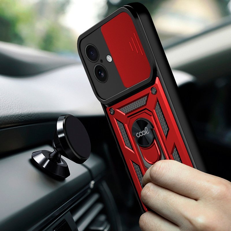 Funda Cool Iphone 16 Hard Ring Rojo