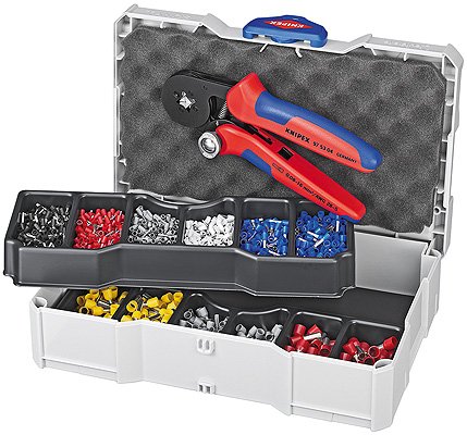 EAN 4003773028574 - Knipex 97 90 09 crimpadora Herramienta para prensar Azul, Rojo imagen 1