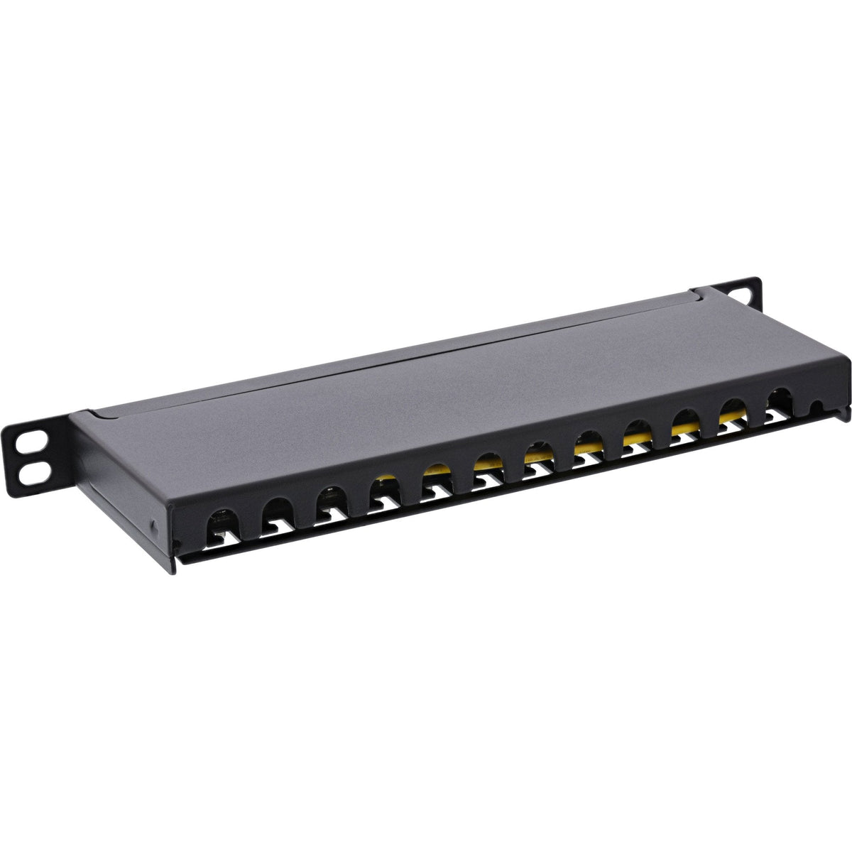 Patch Panel Inline De 10" Cat.6a 0.5u 12 Puertos, Negro Ral9005