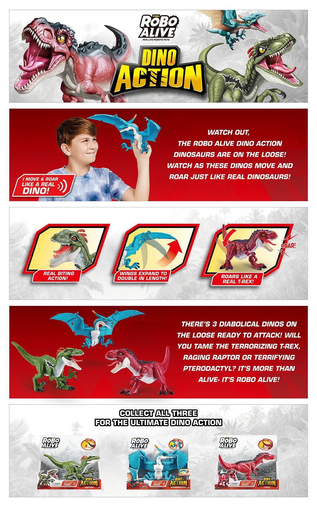 Figura Zuru Robo Alive Dino Acción T-Rex 7171