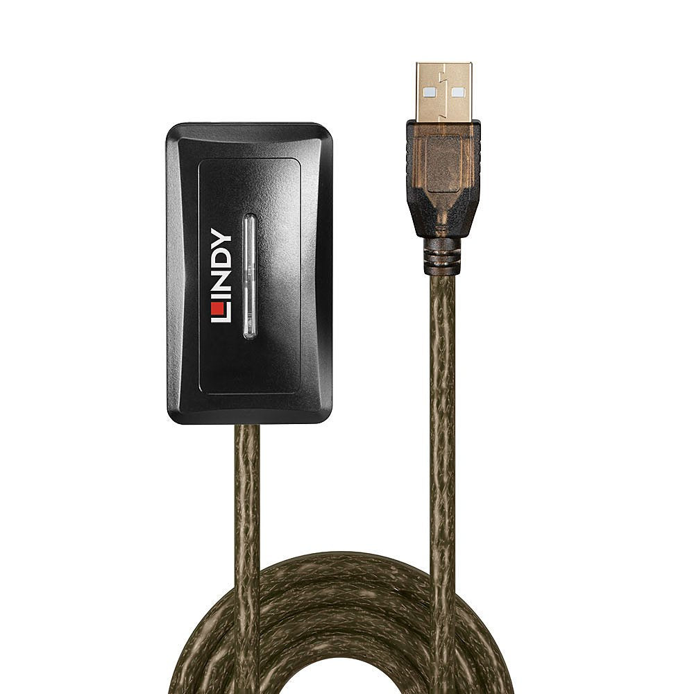 Lindy Alargo Activo Usb 2.0 Pro 10m, M/H Negro 42635