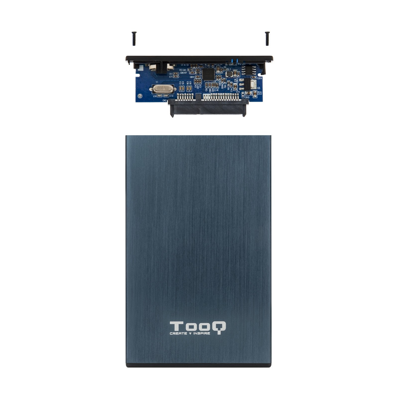 Tooq Carcasa Externa Hdd/Sdd 2.5" Hasta 9,5mm Sata Usb 3.0 - Azul Marino Metalizado
