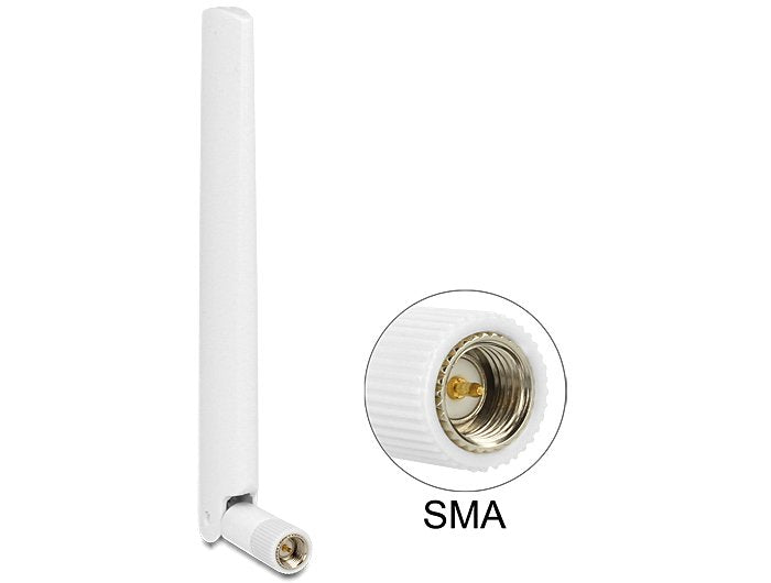 Delock 88790 Lte Antenne Sma Stecker 1 2,5 Dbi Omnidirektional Mit Kippgelenk Weiss