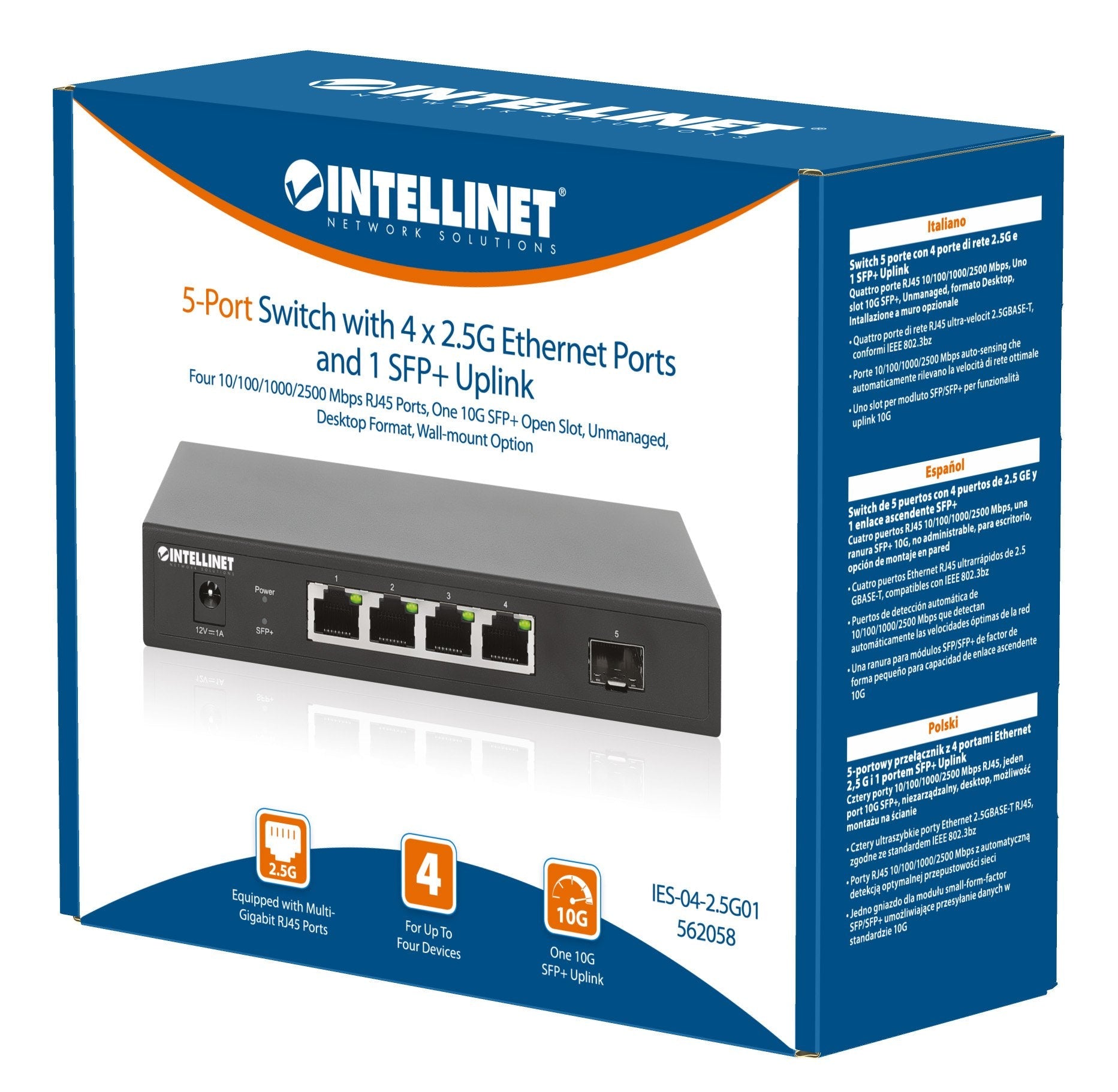 Intellinet 5-Port Switch 4x 2,5g Ethernet-Ports 10g Sfp+