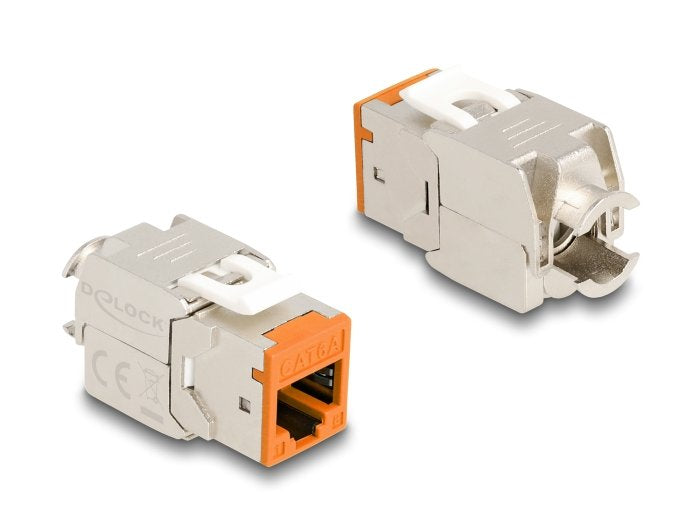 Delock Keystone Modulo Rj45 Hembra A Lsa Cat.6a Werkzeugfrei Naranja Set 10 Piezas