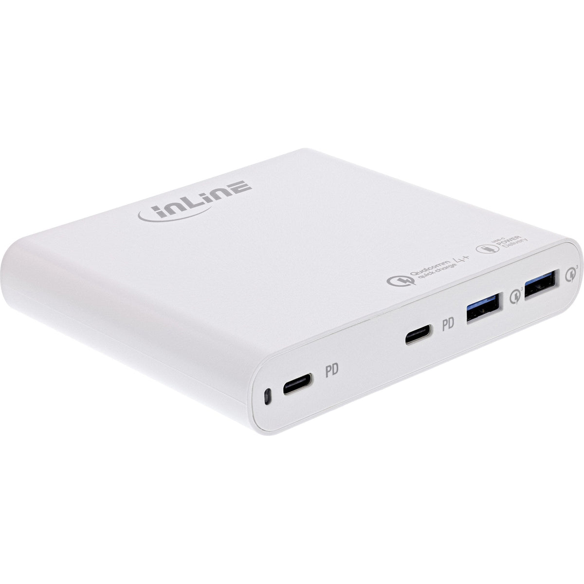 Inline® Usb Power Supply, Gan Charger, 4-Port, 2x Usb-C + 2x Usb-A, 120w, White