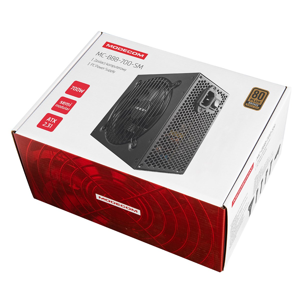 EAN 5903560980247 - Modecom MC-B88-700-SM unidad de fuente de alimentación 700 W 20+4 pin ATX ATX Negro imagen 6