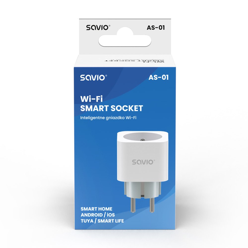 Enchufe Inteligente Savio Wi-Fi, 16a, As-01, Blanco