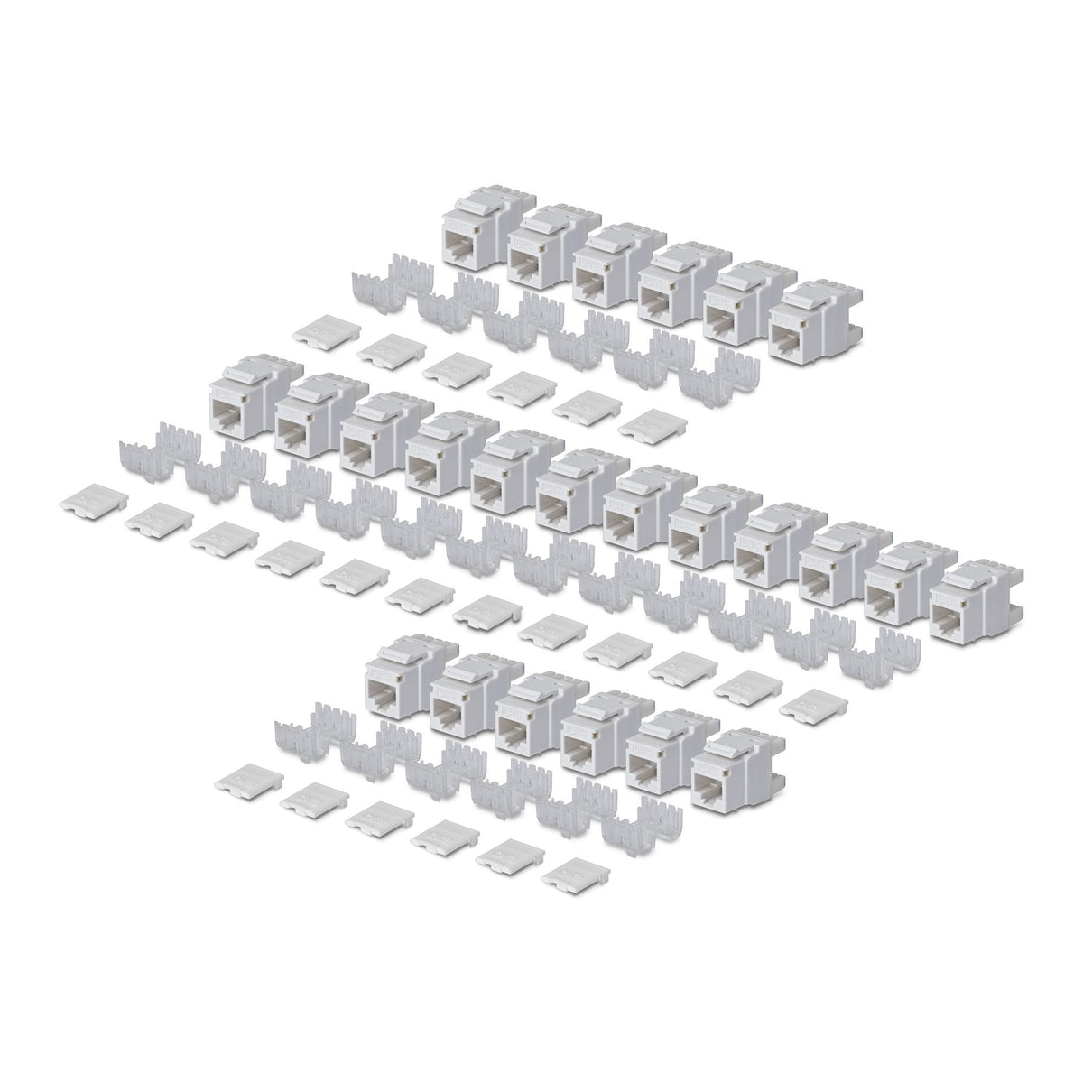 Startech.Com Cat6 Keystone Jack Módulo, Pack De 24 Rj45 Ethernet Keystone Conector Hembra, Utp Cat6 Wandbuchse, 180 Grad 110 Punch Down Conector Hembra, Blanco, Plano, Blanco, Rj-45, Conector Hembra, Conector Hembra, 10gbase-T