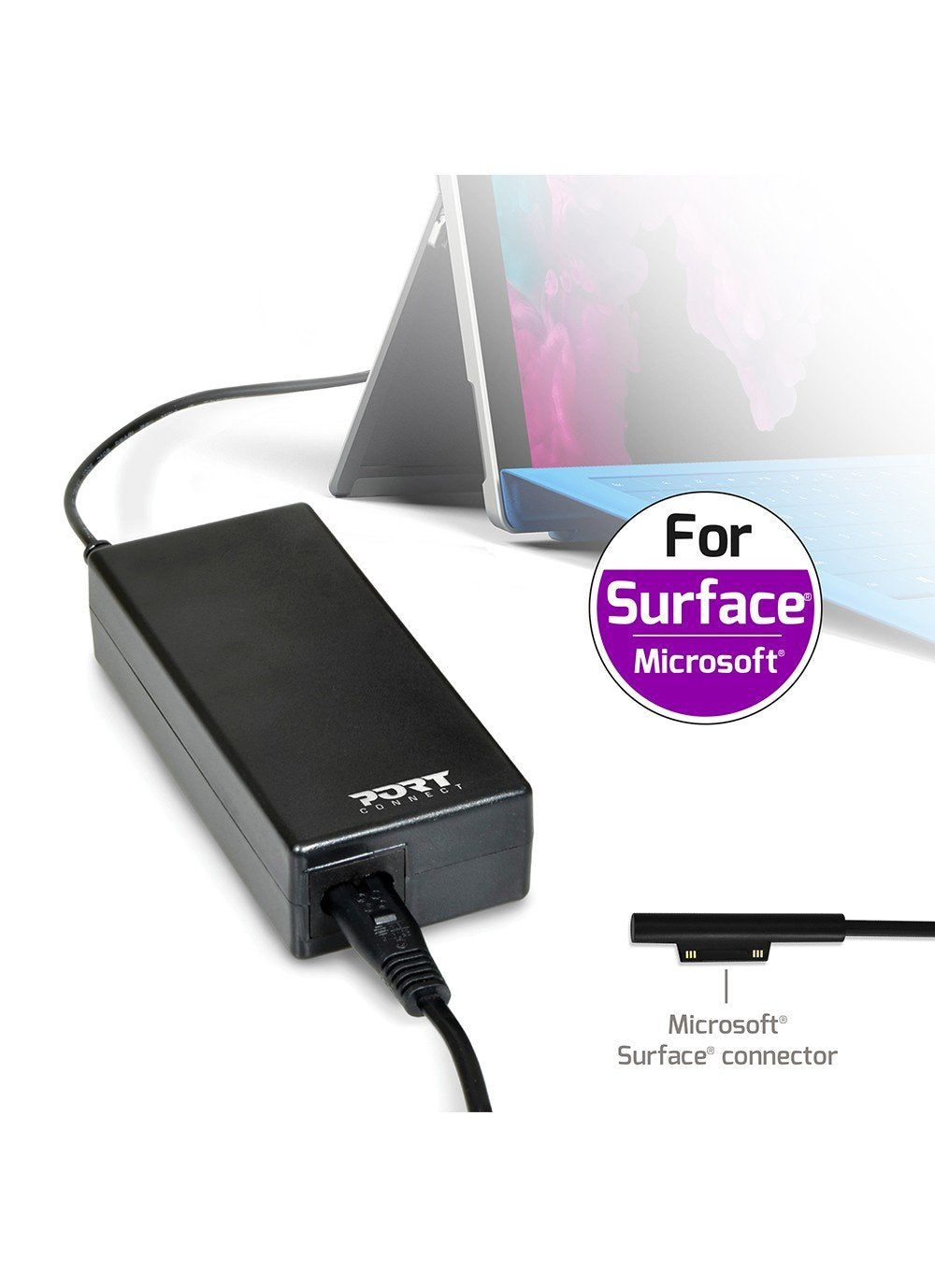 Port Designs 900102-Eu Cargador Portatil 60 W Negro Para Ms Surface - Eu