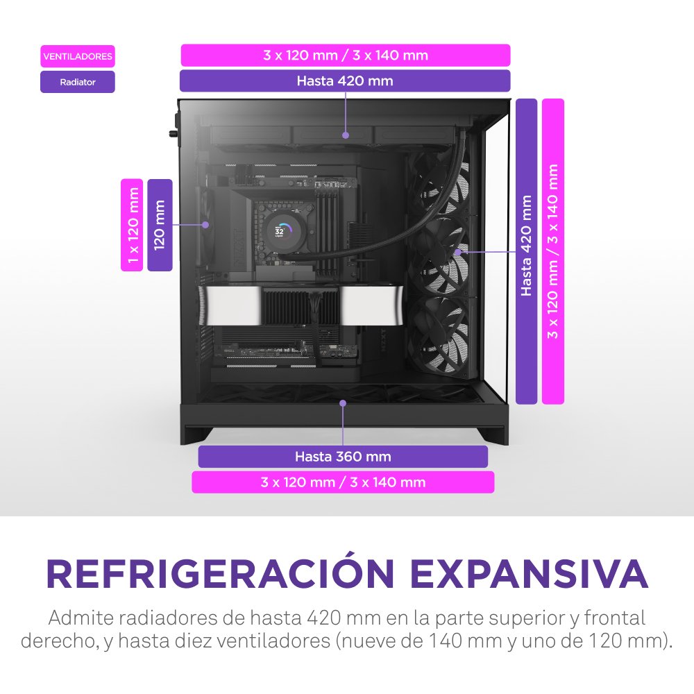 EAN 5056547207643 - NZXT H9 Flow Midi Tower Negro imagen 4