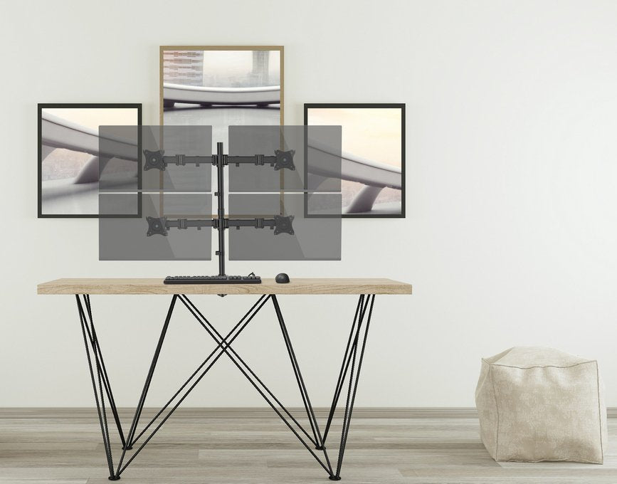 Soporte Pantalla Para Mesa 13-27 Doble Brazo Articulado Soporta 4 Monitores Vesa Standard Hasta 8kg