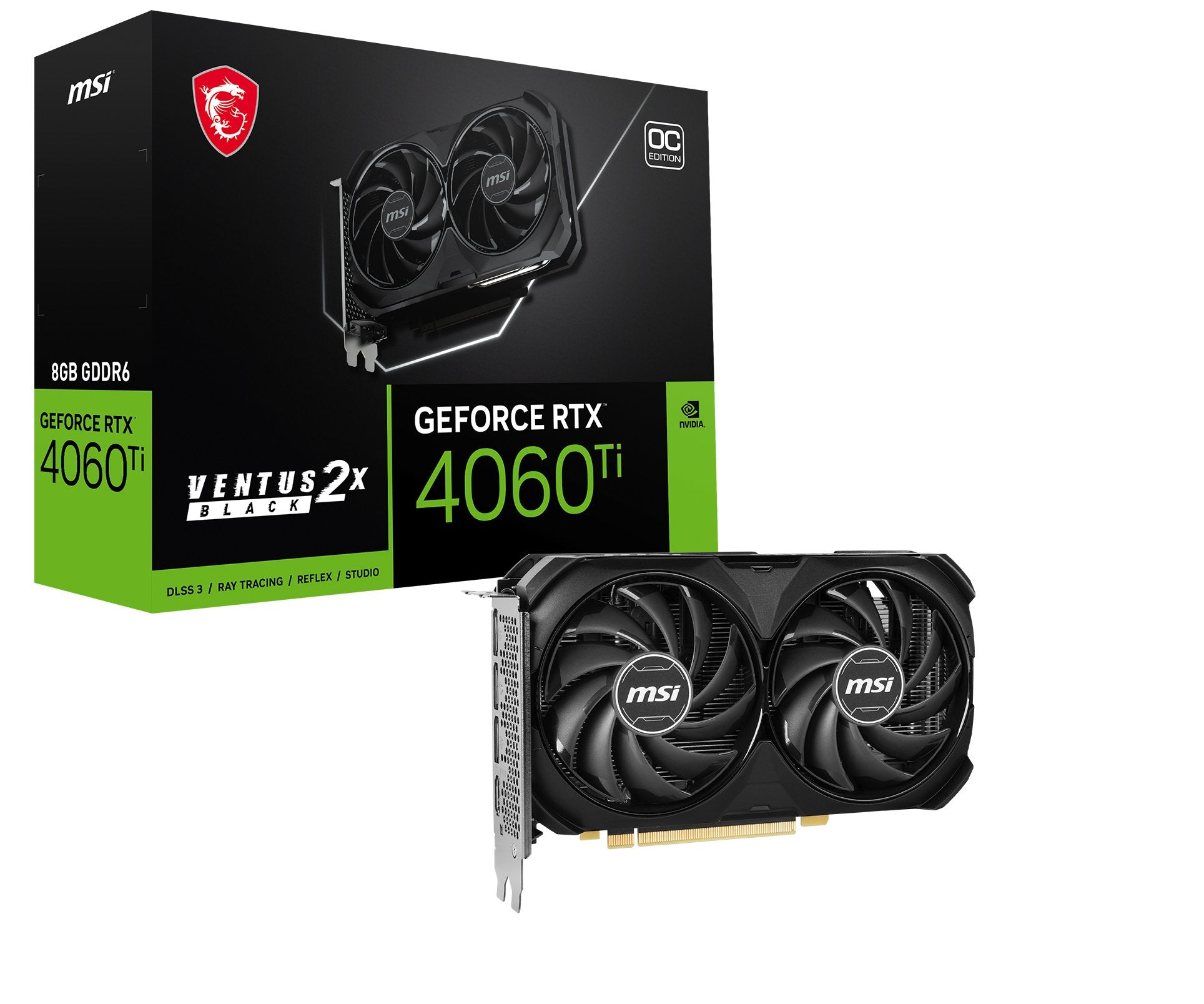 EAN 4711377102582 - MSI VENTUS GeForce RTX 4060 Ti 2X BLACK 8G OC NVIDIA 8 GB GDDR6 imagen 2