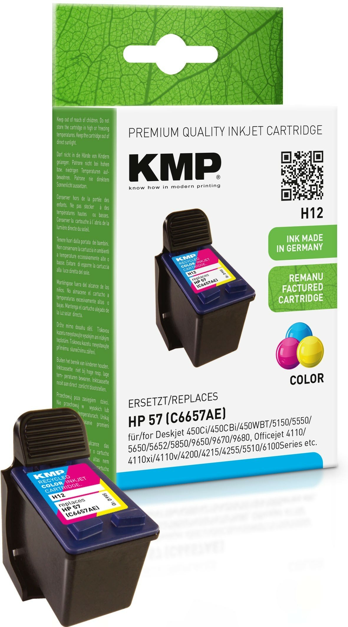 EAN 4011324995572 - KMP H12 cartucho de tinta 1 pieza(s) Cian, Magenta, Amarillo imagen 1