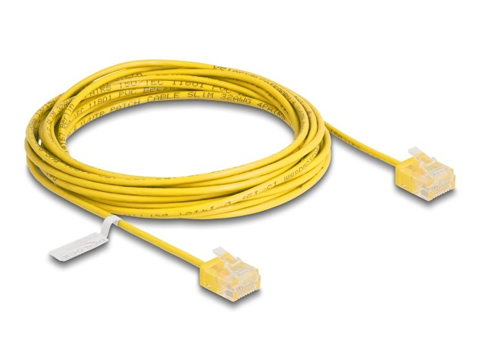 Delock Rj45 Cable De Red Cat.6 Utp Ultra Slim 5 M Amarillo Con Kurzen Machon