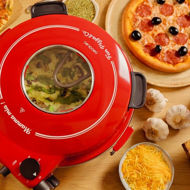 EAN 8435484038263 - Cecotec Fun Pizza&Co Mamma Mia Vista fabricante de pizza y hornos 1 Pizza(s) 1200 W Rojo imagen 13