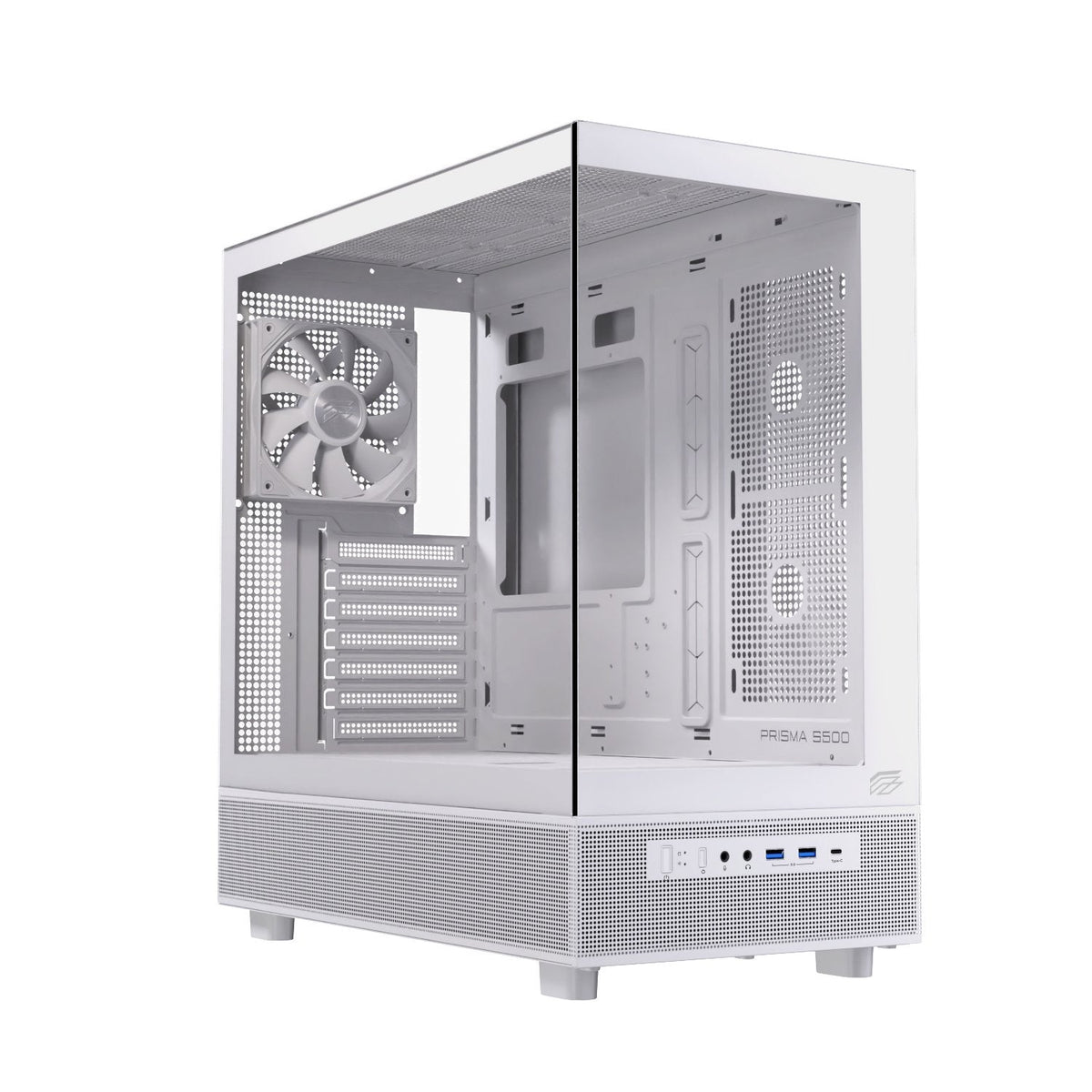 Caja Pc Atx Semitorre Einarex S500 Core C-Templado Blanca Excs-Pr-500c-W