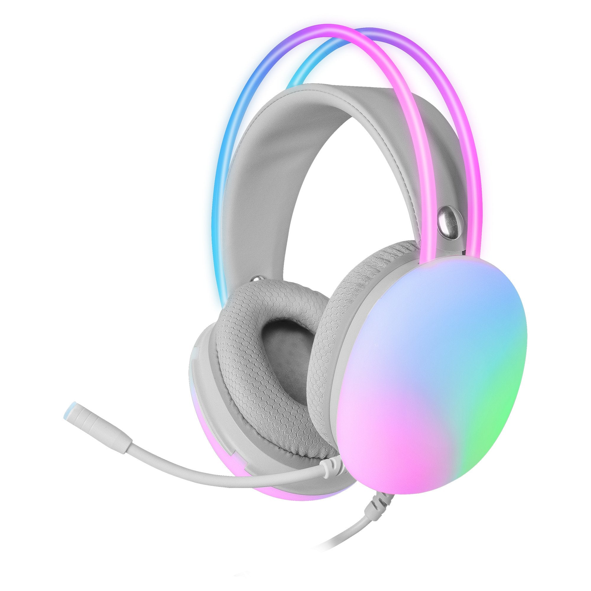 Auriculares Mars Gaming Mh Glow Jack 3.5mm Rgb Rosas
