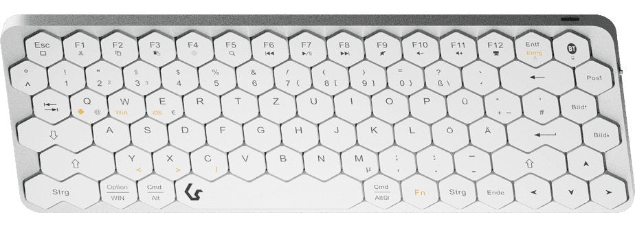 Keysonic Ksk-5020bt-S, Teclado Plateado Blanco, Disposición De, Membrana Tipo X 61010