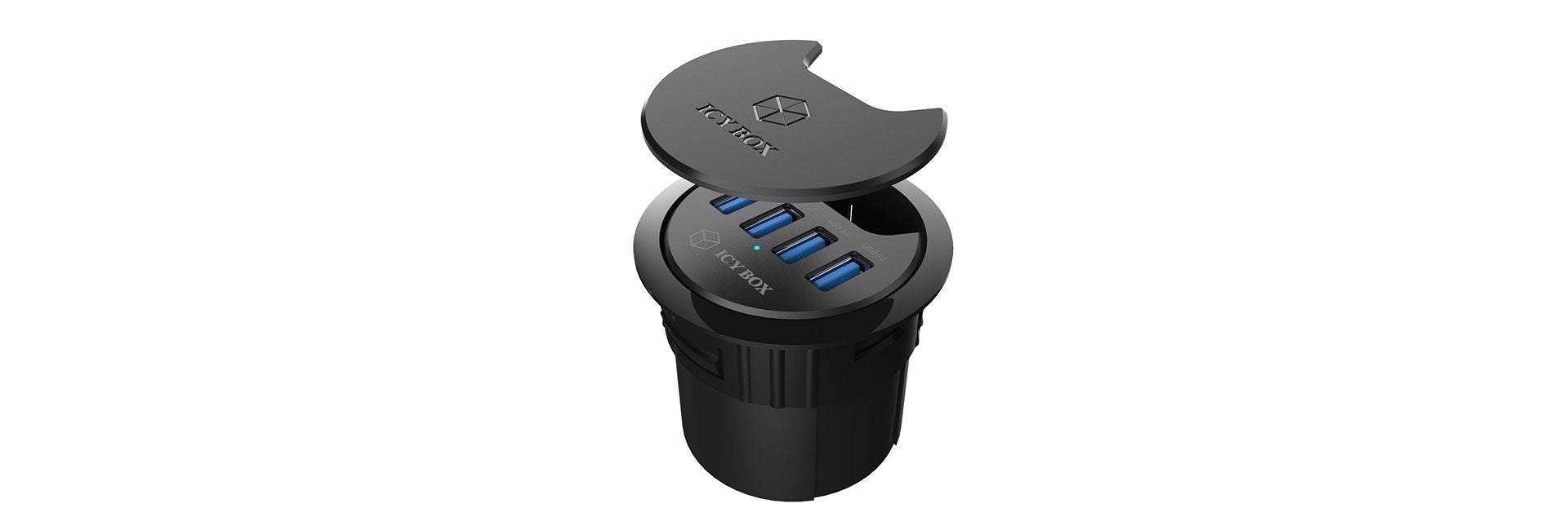 Icy Box Usb3.0 Hub 4 Puertos Ib-Hub1403, Usb3.0, Negro