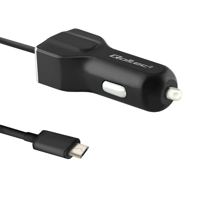 Qoltec 50143 Cargador De Coche 12v-24v 5v 3.4a Usb + Micro Usb