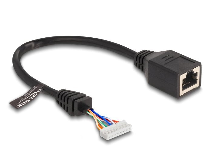 Delock 88006 Cable Rj45 Hembra A Conector Hembra 2,00 Mm 8 Pines Cat.5e 23 Cm Negro
