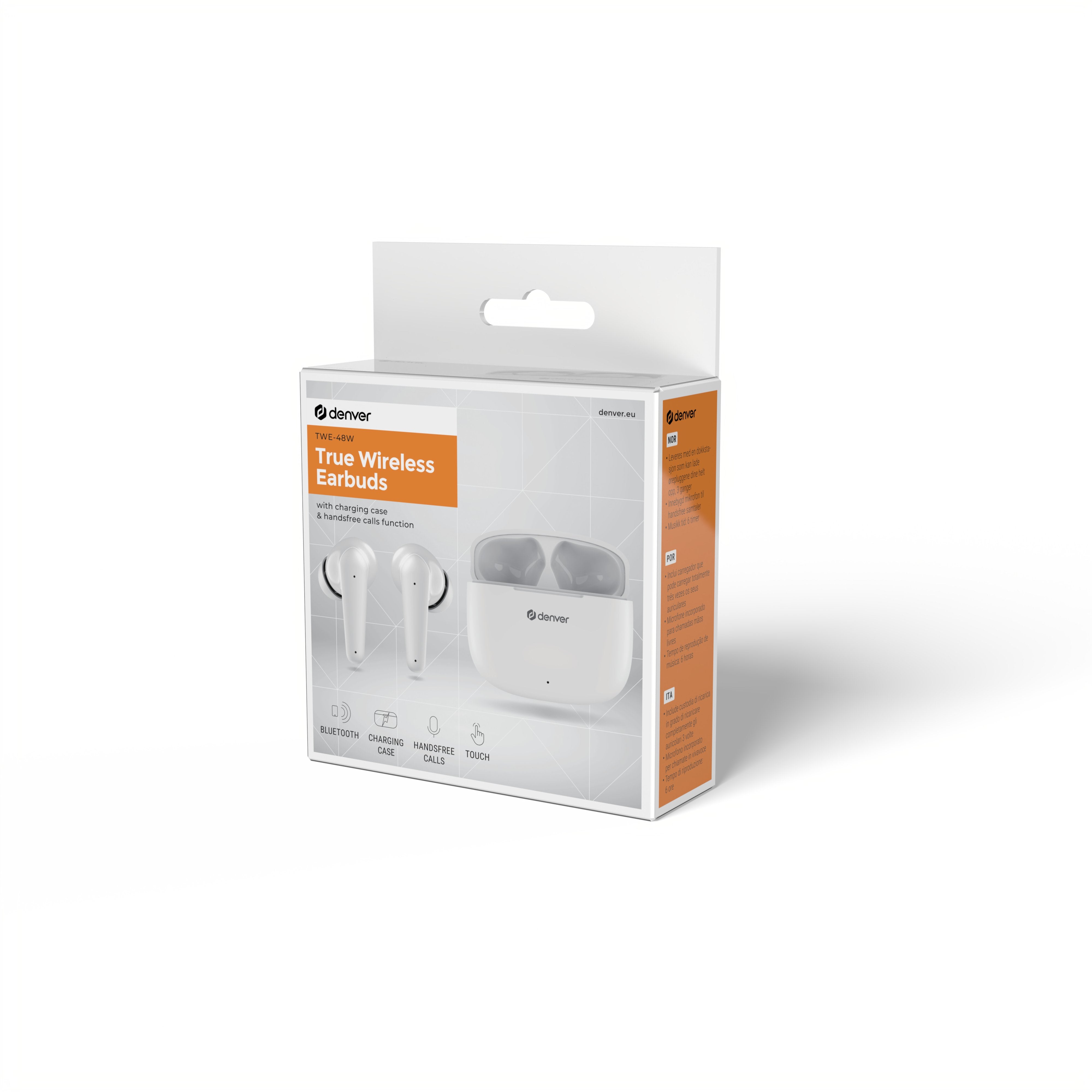 Auriculares Denver Twe 48w Inalambrico Blanco