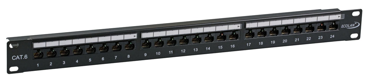 Ecolan Patchpanel Utp 24xrj45 Cat.6 19 1he Ral9005 Negro