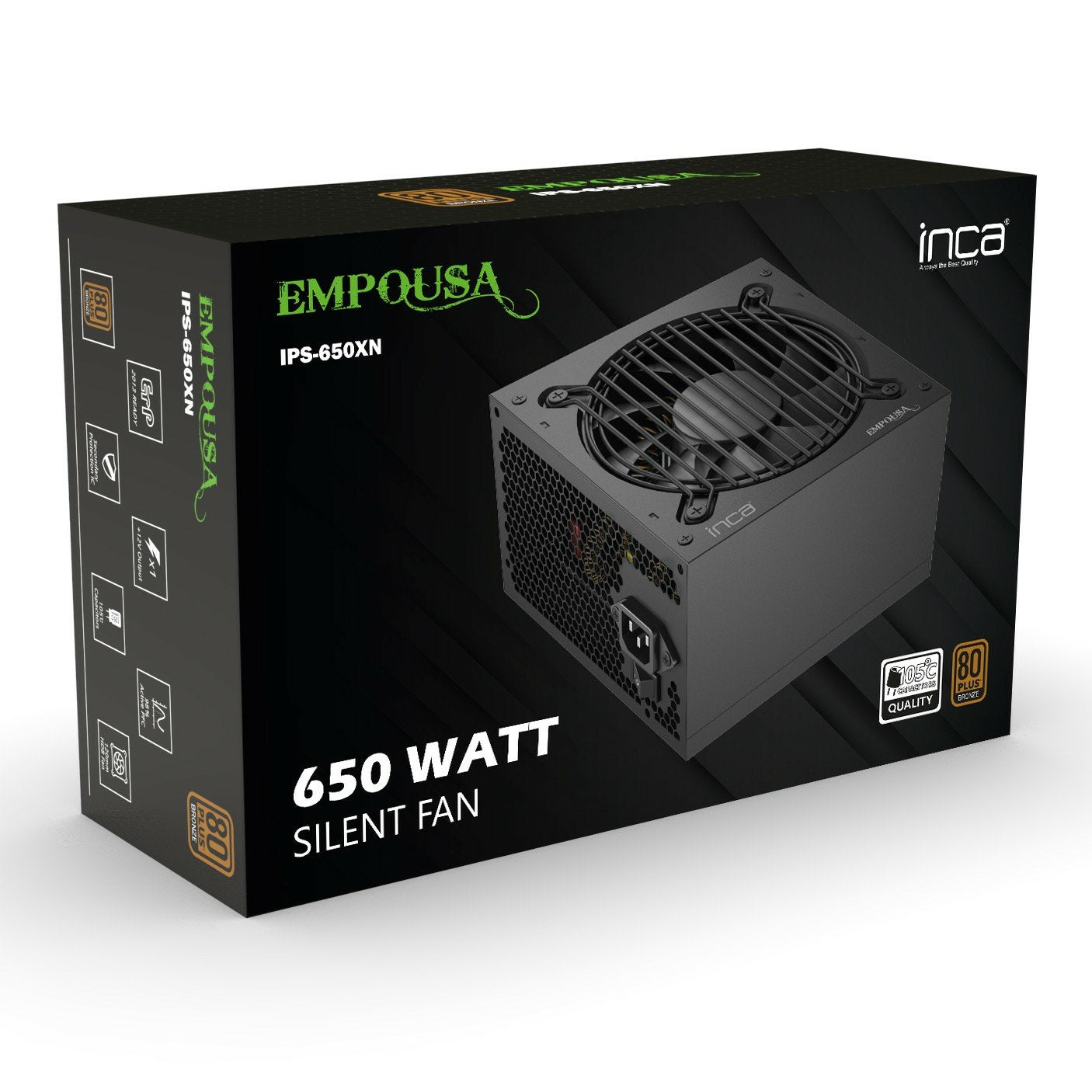 Inca Ips-650xn Unidad De Fuente De Alimentación 650 W Atx Negro