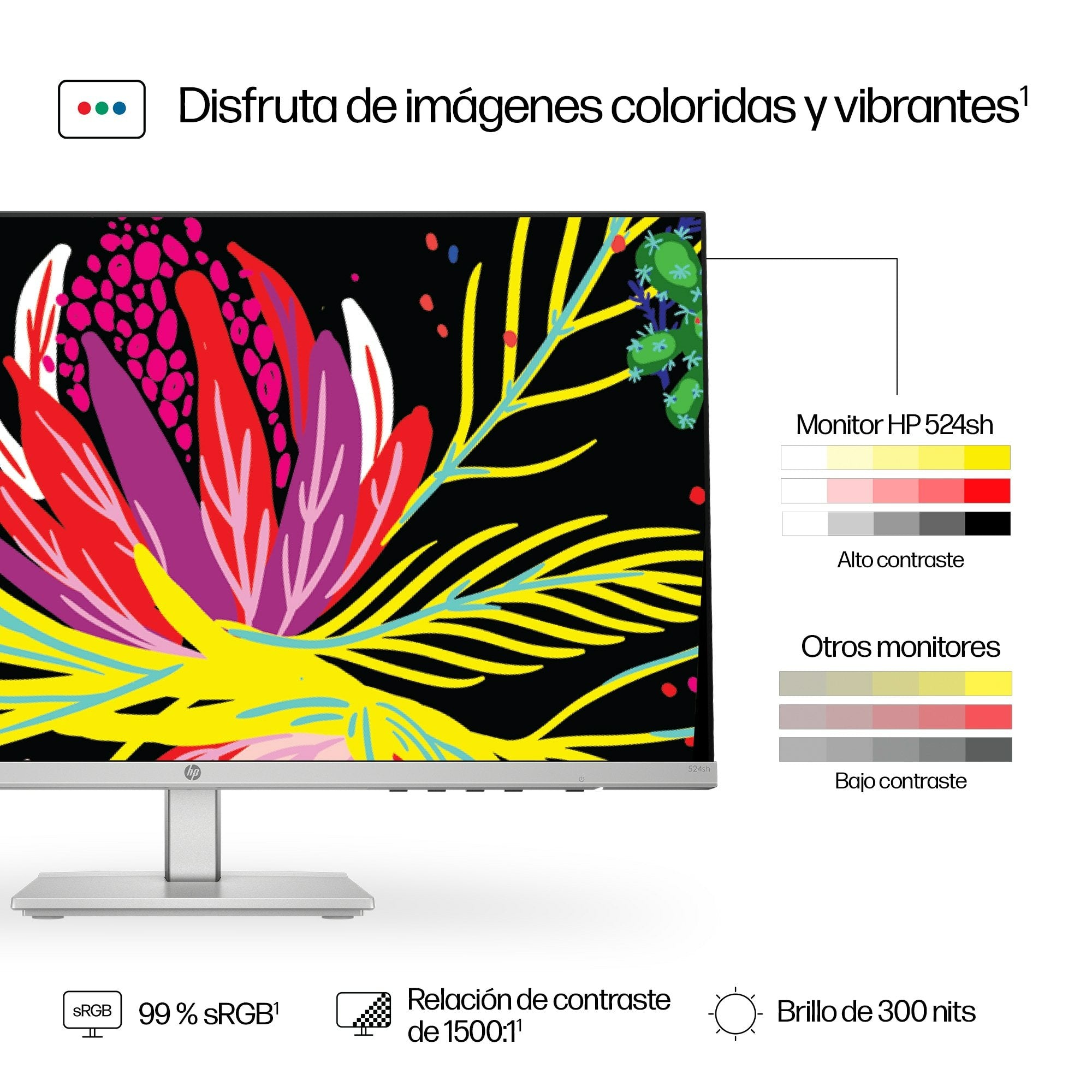 Monitor Hp Fhd Serie 5 De 23,8 " Y Altura Ajustable - 524sh