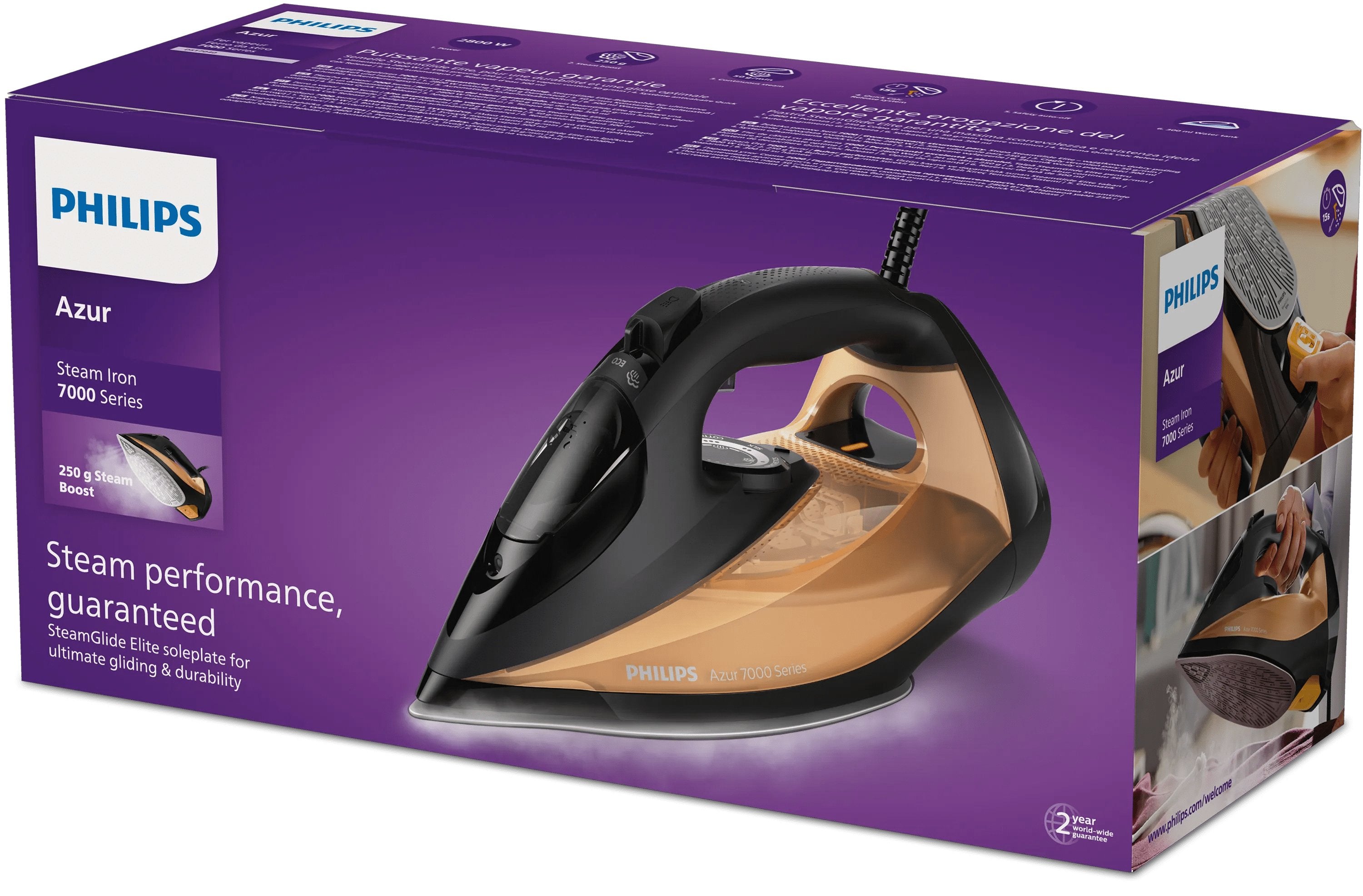 EAN 8720389015724 - Philips 7000 series DST7040/80 plancha Plancha a vapor Suela SteamGlide Elite 3000 W Negro imagen 4