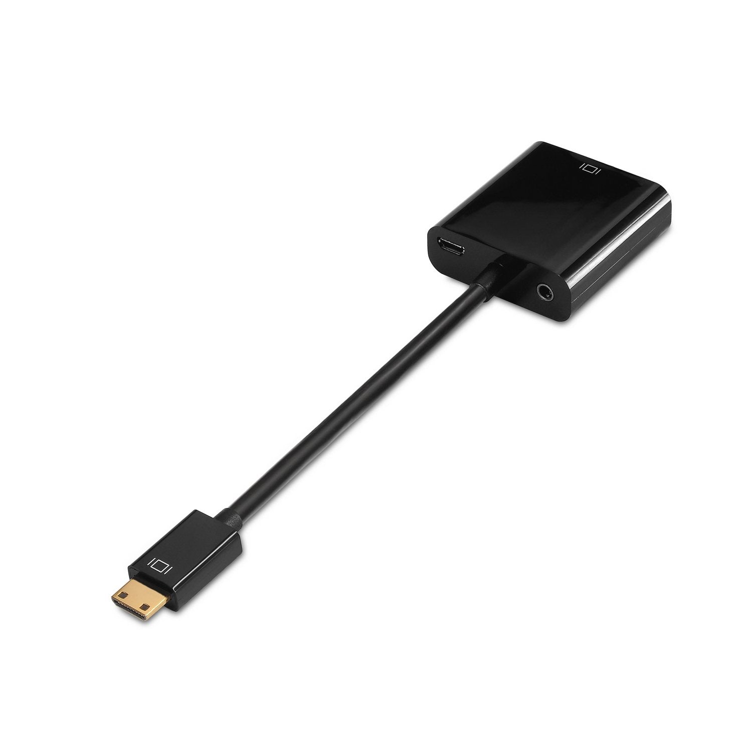 Aisens Conversor Mini Hdmi A Svga+Audio - Hdmi C/M-Svga Hembra+Jack 3.5/H - 10cm +1.0m - Negro
