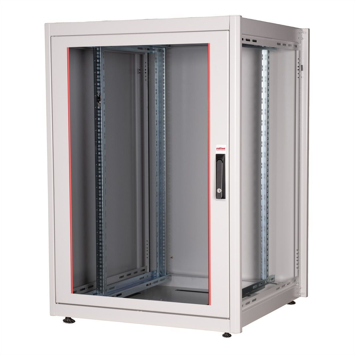 Roline 19-Zoll Netzwerkschrank Basic 22 He, 800x800 Bxt Glastr Grau