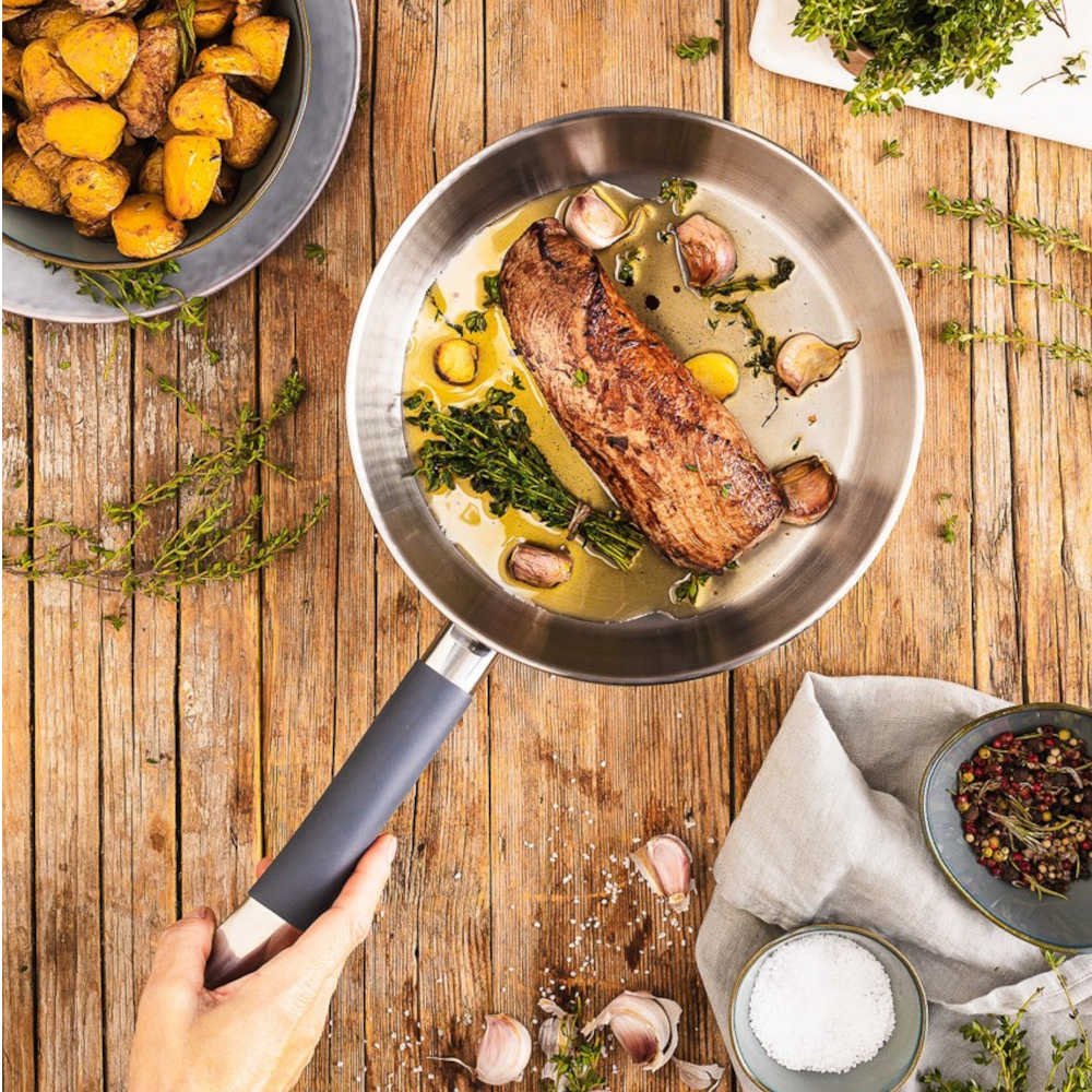 Sartén Bra Master A451428 28cm Acero Inoxidable Apta Para Inducción