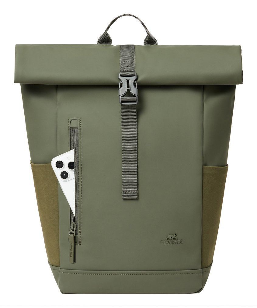 EAN 4260709015637 - Rivacase Eden mochila Mochila de viaje Oliva cuero PU, Poliéster, Tereftalato de polietileno reciclado (r imagen 8